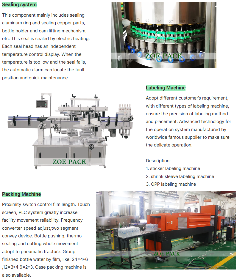 Automatic Liquid Pasteurized Milk Bottle Filling and Packaging Machine for Carbonated Drinks Beer Coconut Milk Energy Drink factory