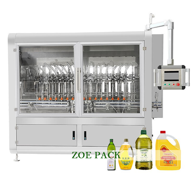 Fully Automatic Linear Type Engine Edible Lubricant Olive Oil Bottle Cooking Oil Filling Capping Labeling Machine manufacture